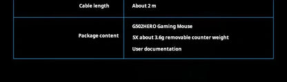 Rato Gaming com Fios Logitech G502 HERO de Alto Desempenho, Sensor HERO 25K, 25,600 DPI, RGB, Pesos Ajustáveis, 11 Botões, Rato para PC/Mac