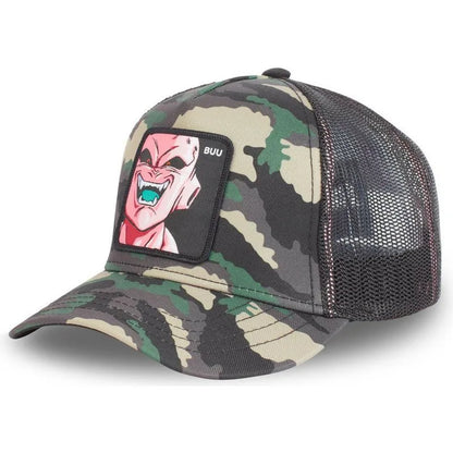 Casquette Dragon Ball Son Goku pour l'été : casquette de voyage à visière, pour homme, brodée, style hip-hop, visière pare-soleil, casquette trucker ajustable en maille