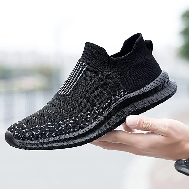 Buty męskie Oddychające męskie trampki Wygodne buty do biegania Tenisowe buty outdoorowe Buty wsuwane do chodzenia Buty do joggingu typu skarpeta