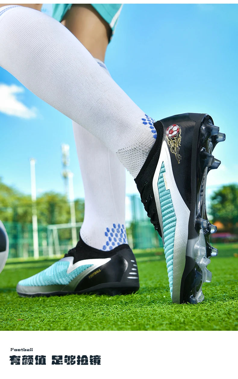New Men Soccer Shoes Outdoor Sport Boys Football Boots Breathable Match Comfortable Long Spikes Training Cleats Adult Non Slip