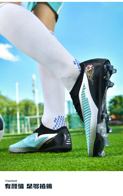 New Men Soccer Shoes Outdoor Sport Boys Football Boots Breathable Match Comfortable Long Spikes Training Cleats Adult Non Slip
