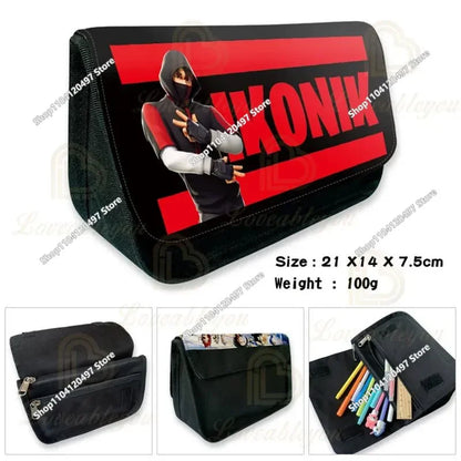Anime Pencil Bag Kawaii Fortnite Pencil Case Large Capacity Waterproof Handheld Cosplay Pencil Pouch Office Stationary Gift Toy