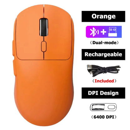 Rechargeable Wireless Bluetooth Gaming Mouse, Dual Mode 2.4G & Bluetooth Wireless Mouse, Silent High Precision Rechargeable Wireless Mouse for Laptop, PC, Mac & iPad