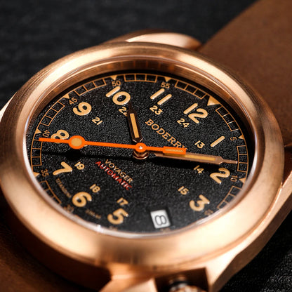 Boderry VOYAGER Field Watches Bronze Case Automatic For Seiko NH35 Watch 100M Waterproof Clock Military Vintage Wristwatch Mens