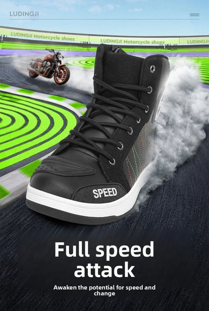 New men's and women's four-season universal safety protection motorcycle riding boots anti-slip and anti-fall motorcycle shoes