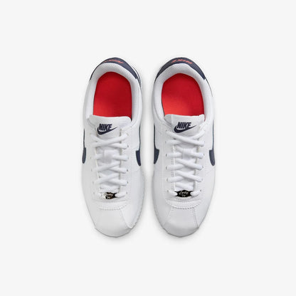 Nike Cortez Basic Sl Synthetic Leather Versatile Trendy Wear-Resistant Low-Top Casual Shoes White and Blue 904764-106