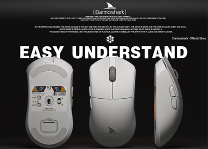 Darmoshark M3Pro Gaming-Maus 2.4G BT kabellos Tri-Mode PAW3395 Sensor N52840 26000DPI für große Hände mit Makro-Treiber – Maus für Gaming
