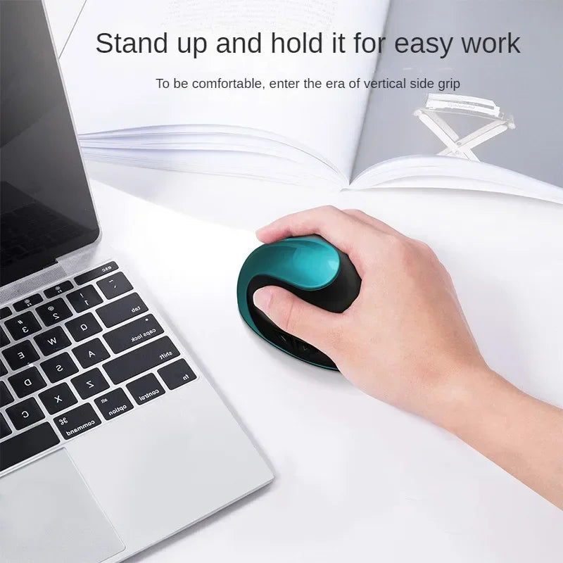 BTS-908 Bestseller — ładowalna pionowa mysz ergonomiczna, bezprzewodowa, odbiornik USB 2.4G, regulowane 1600 DPI, 6 przycisków