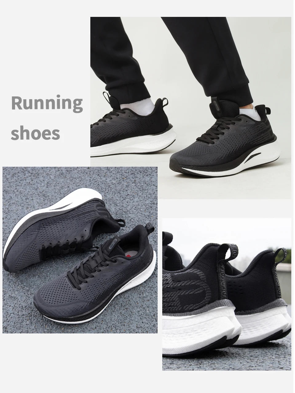 Baasploa Men Jogging Sports Shoes Carbon Plate Professional Cushioning Sneakers Male Outdoor Breathable Non Slip Running Shoes
