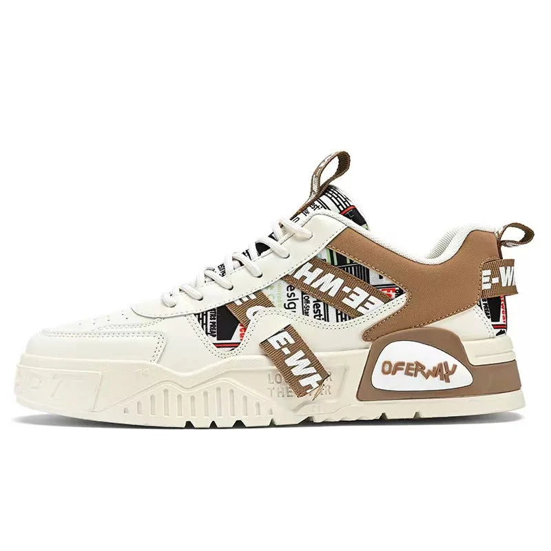 High Quality Men's Sneakers Light PU Leather Casual Shoes for Men Lace Up Flats Luxury White Black Tenis Shoes Zapatillas Hombre
