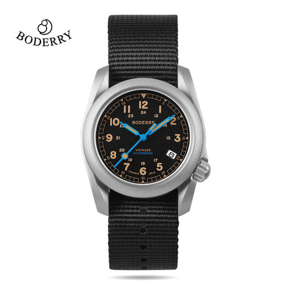 Boderry VOYAGER Field Watches Bronze Case Automatic For Seiko NH35 Watch 100M Waterproof Clock Military Vintage Wristwatch Mens