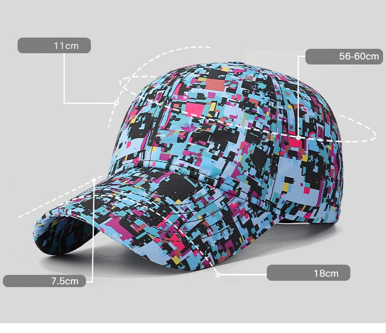 Sommar-graffiti-lysande basebollkeps, unisex, utomhus-solskyddskeps, modekeps, sportkeps, avslappnad keps med duckbill-form