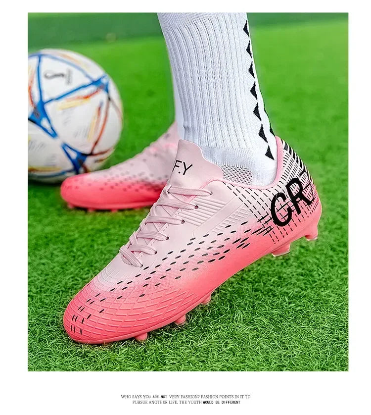 Low-Cut Football Cleats with Long TF Studs, Wear-Resistant and Flexible, Suitable for Outdoor Field Sports