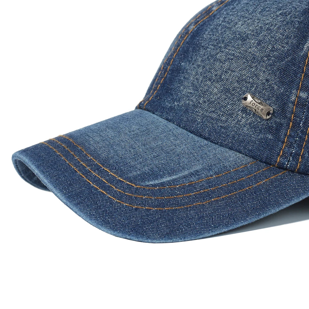 Four Seasons Vintage Washed Cotton Baseball Cap Men Women Denim Dad Hat Adjustable Trucker Style Low Profile