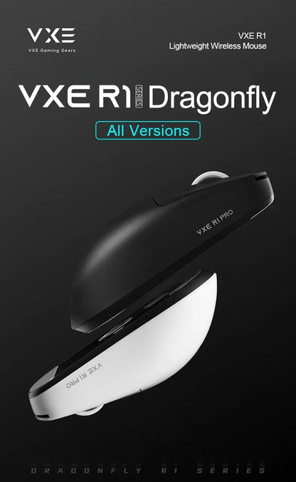 VXE Dragonfly R1 Pro MAX 2.4G WirelessGaming Mouse PAW3395 26000DPI 3-mode Connection with Low Latency Wired Gaming Mouse
