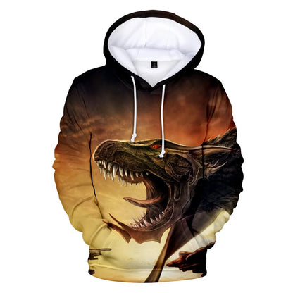 Classic Dolphins tigers wolves galloping horses animal 3D Print Hoodies Long Sleeve Sweatshirts Adult/Child Casual Pullovers