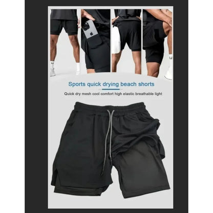 Dragon Ball Wukong Printed Double Layer Shorts Elastic Men's and Women's Spring and Summer Breathable Sports Shorts