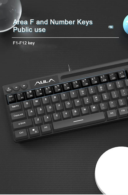 AULA F3061 Wired RGB Gaming Keyboard Membrane Keyboard 60% Gamer PC Keyboard USB Cute Keyboard