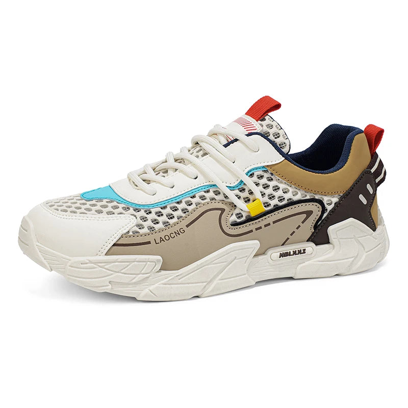 Scarpe sportive da uomo estive in rete, casual e alla moda, con lacci, scarpe da passeggio, nuove, per giovani, comode per gli spostamenti quotidiani, versatili, sneakers