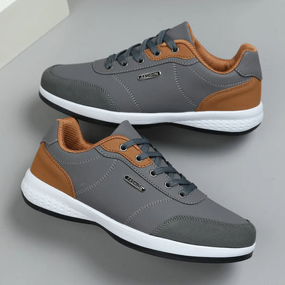 New Men's Shoes Spring Autumn Waterproof Walking Shoes Non-Slip Cushioning Men's Casual Leather Sports Shoes Men's Tennis Shoes