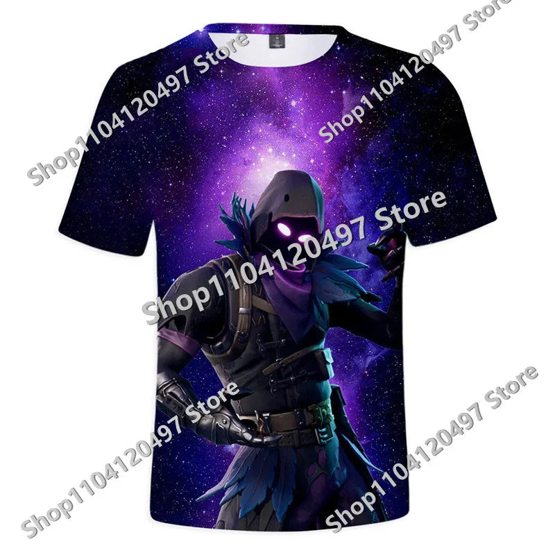 Japanese Anime Fortnite Summer T-shirt for Men Women Battle Royale Short-Sleeved Casual Comfortable Loose Harajuku Streetwear