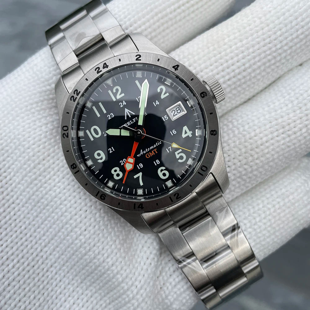 Relógio de pulso mecânico STEELFLIER Official SF792 GMT, movimento NH34, luminescência Super BGW9 C3, resistente à água até 200M, relógio de mergulho de luxo para homem