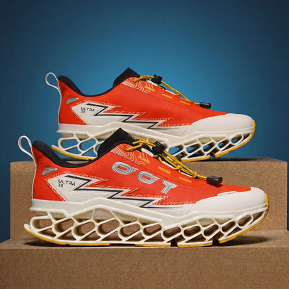 Summer Hot Selling Professional Mens Sports Shoes Marathon 3D Printed Sole Running Shoes Foot Protecting Commuting Walking Shoes