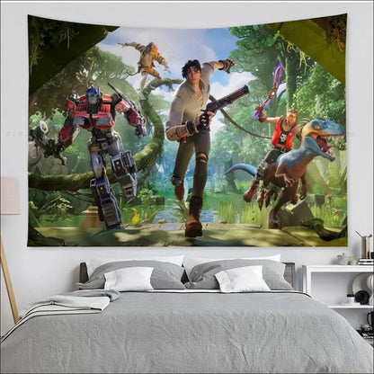 Cartoon Battle Royales F-Fortnites Tapestry Tapestry Art Printing Indian Buddha Wall Decoration Witchcraft Bohemian Home Decor