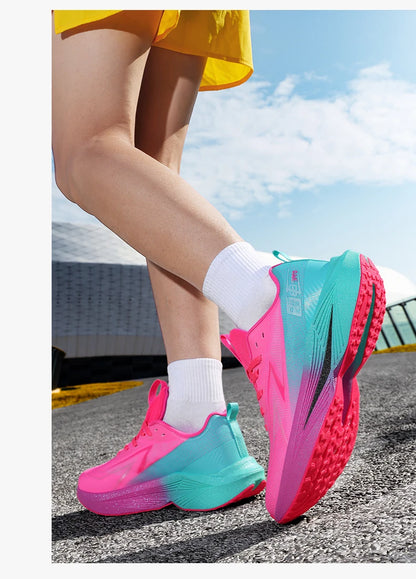 Running Shoes Carbon Board Speciality Marathon Men Sports Reticular Breathable Lightweight Women's Athletic Nonskid Sneakers