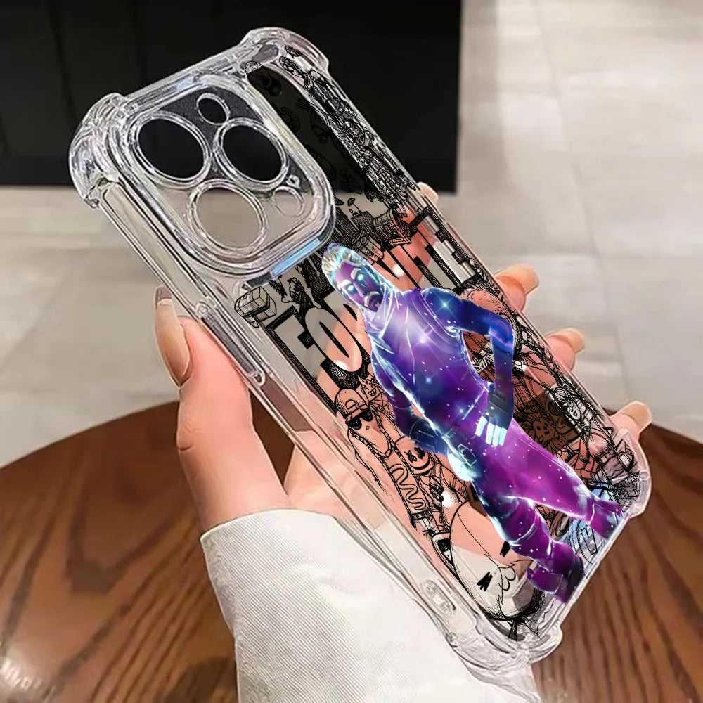 Capa de telemóvel Fortnite para Samsung Galaxy S26 S25 S24 S23 S22 S21 S20 Edge FE Ultra Plus 4G 5G, em TPU transparente antiqueda