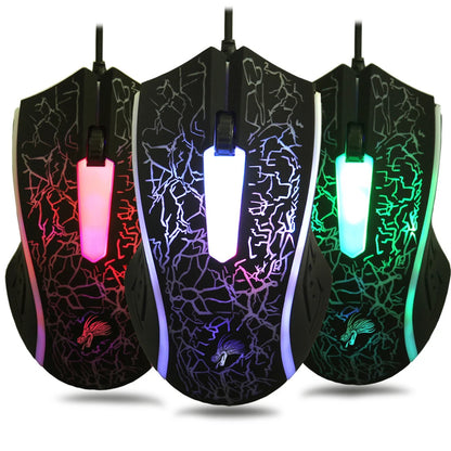 Rato gaming com fios USB 2400 DPI, rato profissional para gamer com retroiluminação LED, rato ergonómico para computador, PC, portátil e MacBook