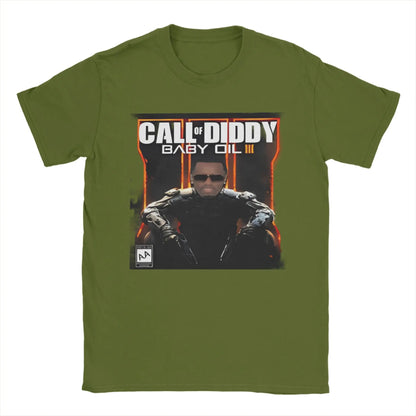 Pánské tričko Call of Diddy Party Brainrot Sigma, humorné tričko ze 100% bavlny, krátký rukáv, tričko s kulatým výstřihem, klasické oblečení