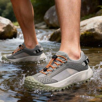 CAMSSOO hiking shoes men summer breathable non-slip running shoes travel outdoor sports cushioning casual boots off-road shoes