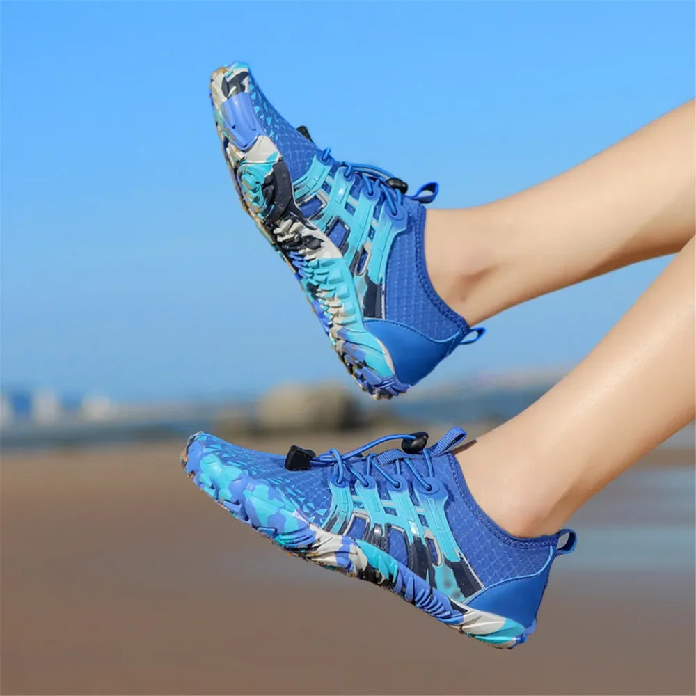 Men Women Water shoes Upstream Wading Swimming Barefoot Five Fingers Aqua Shoes Colorful Beach Seaside Light Unisex Sneakers New