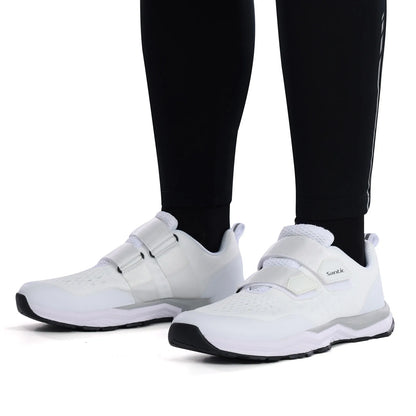 Buty rowerowe Santic – wielofunkcyjne buty do biegania, SPD, do użytku w pomieszczeniach i rekreacji, z gumową podeszwą, zapięciem na rzep, z siateczką 3D, unisex