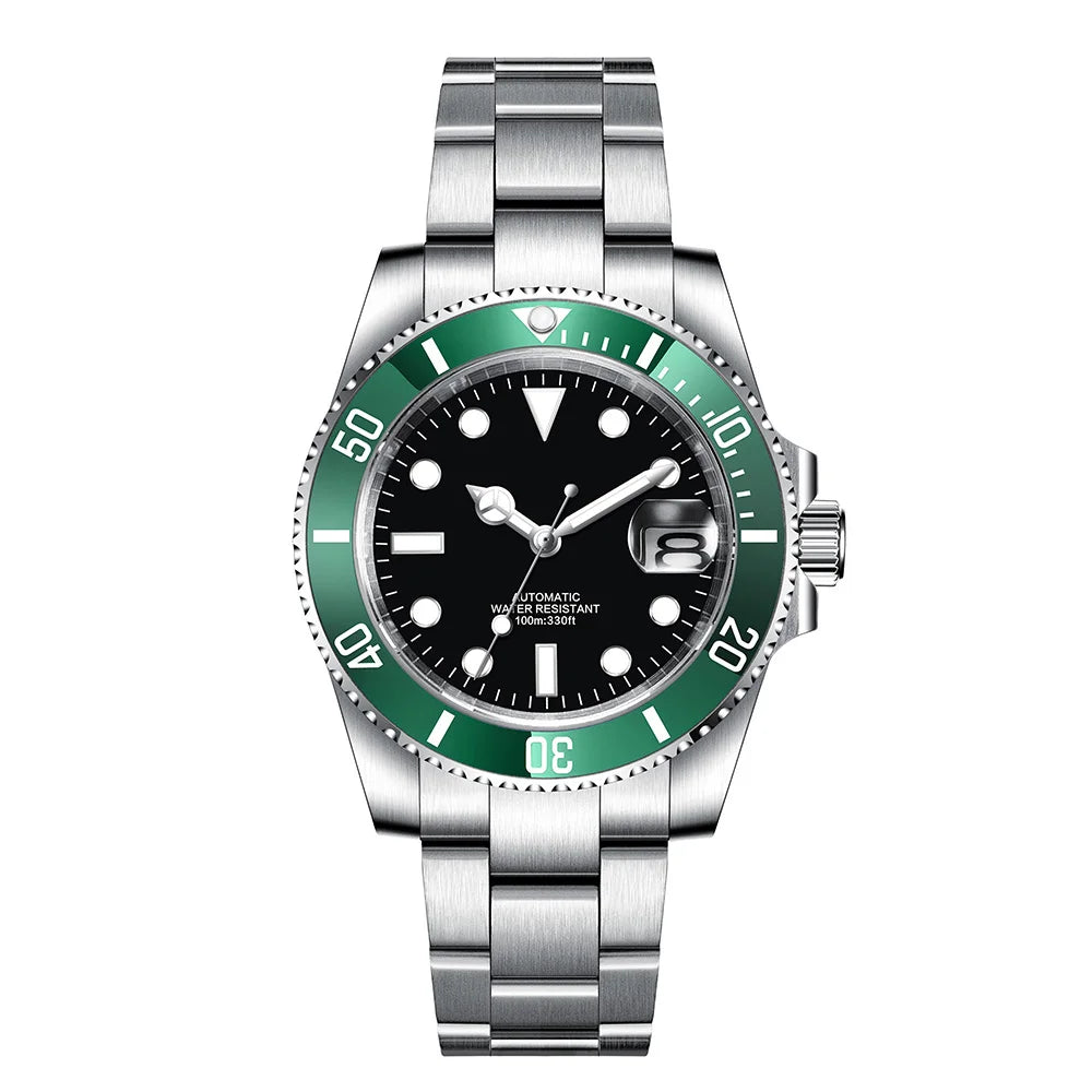 Customized Logo Reloj Men's Mechanical Automatic Wristwatch NH35 Movement 40mm Dial 100M Waterproof Sapphire Glass DIY Corgeut