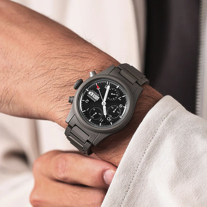 Boderry Chronograph Watch LANDMASTER Titanium Automatic mechanical Field Watches Outdoor Sport Waterproof Dive Wristwatch Men