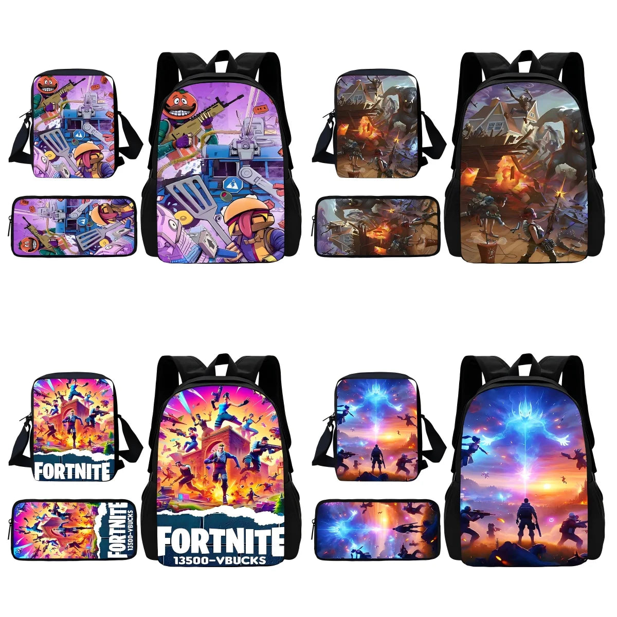 Hot Game Shooting Fortnites Child School Backpack With Shoulder Bag Pencil Bags School Bags for Boys Girls Best Gift