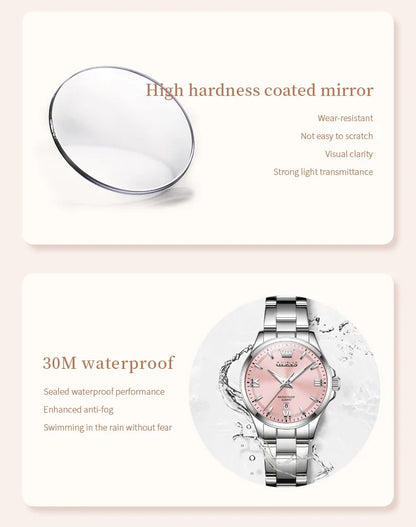 OLEVS 3668 Women Watch Luxury Original Waterproof Stainless Steel Quartz Watch Roman Automatic Date Women Watch Reloj Para Mujer