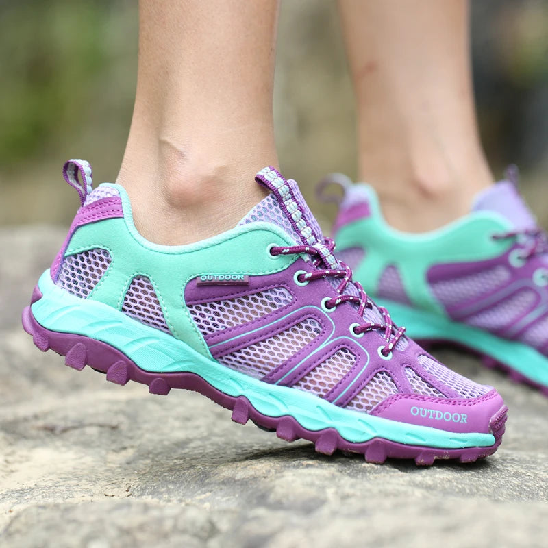 Spring Summer Men Women Outdoor Sneakers Trekking Hiking Shoes Sports Trail Running Shoes Thick Soles Sales Promotion Discount