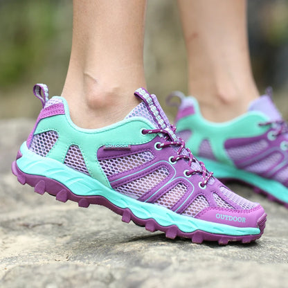 Spring Summer Men Women Outdoor Sneakers Trekking Hiking Shoes Sports Trail Running Shoes Thick Soles Sales Promotion Discount