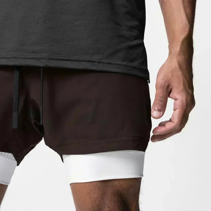 Produit gaming premium Fraquane Dragon Ball Men's Double-layer Shorts Son Goku Summer Japanese Anime Fake Two-piece Sports Fitness Quick-drying Shorts
