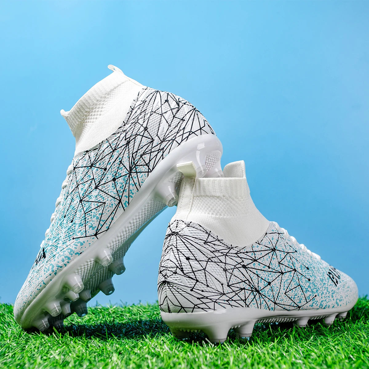 AG /FG Athletic Soccer cleats PU Fabric Comfort Upper TPU Anti-slip Long Studs Sole Reliable Quality Adult Kids Training Shoes