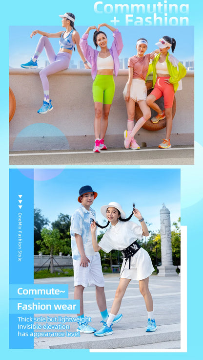 ONEMIX Chinese Sports Shoes New Shock-absorbent Men Running Shoes Non-slip Breathable Lightweight Outdoor Women Sneaker