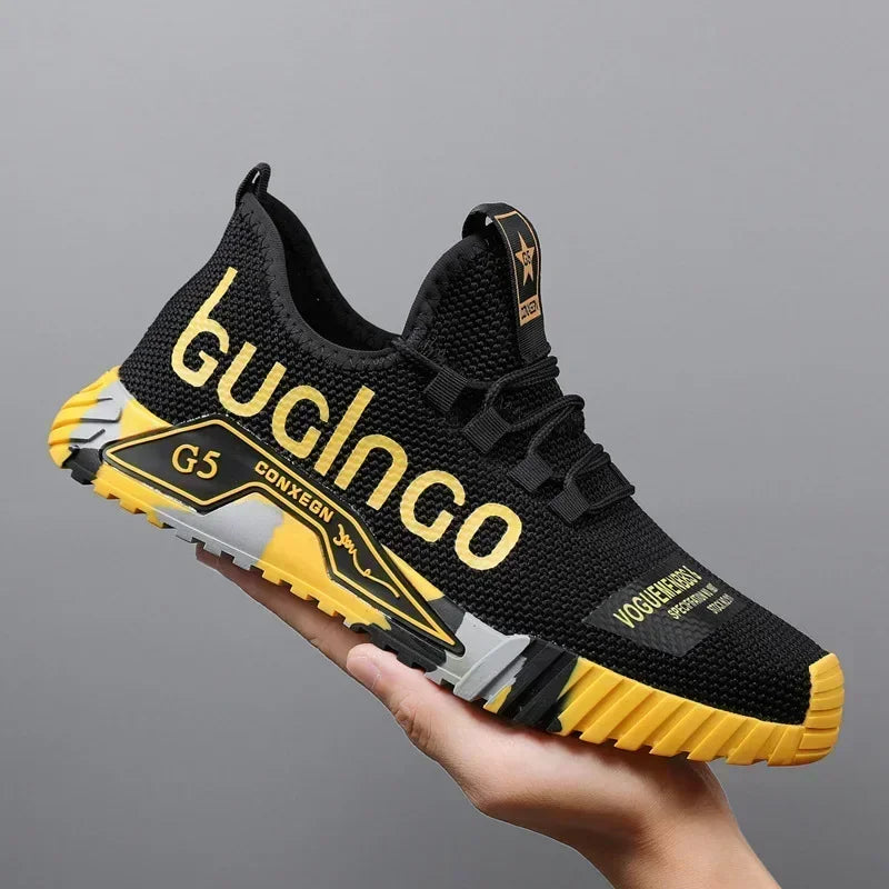 Gym New Vulcanized Lace-up Walking Sneakers Comfortable Wear-resistant Casual Shoes Walking Summer Mesh Flats Fashion Breathable