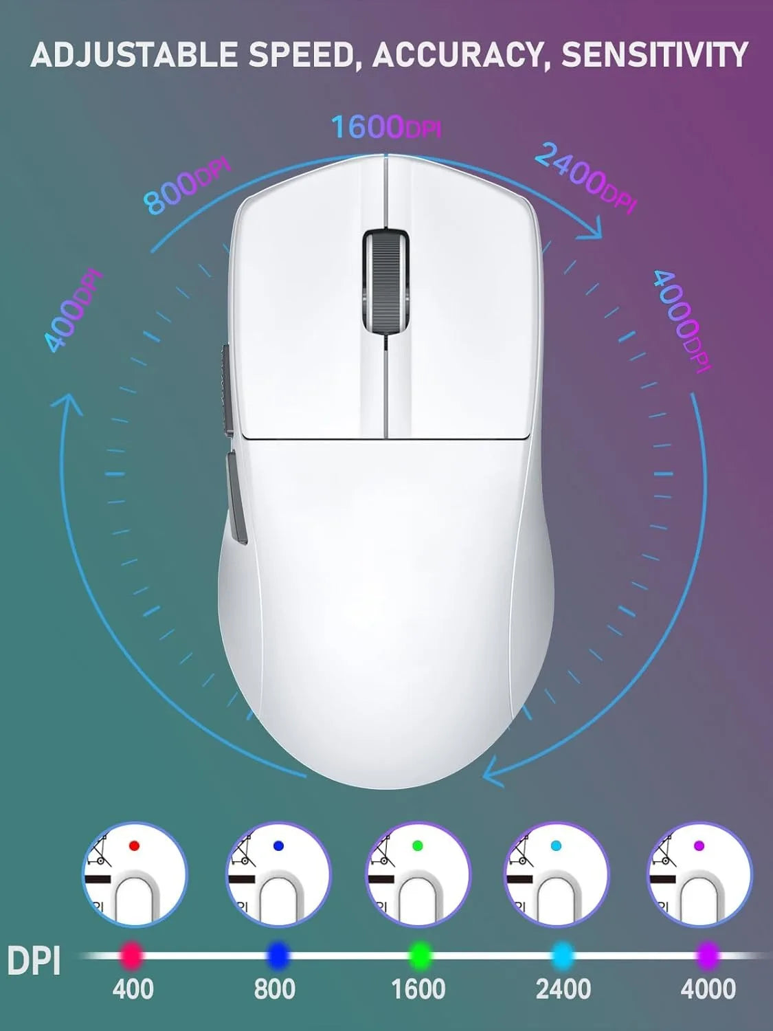 E-YOOSO X44 Lite Tri-Mode Rechargeable Wireless Mouse, Ultra Lightweight Bluetooth, 2.4G & USB-C Computer Mouse for Laptop, PC & Mac
