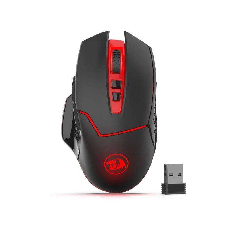 Rato Gaming Sem Fios Redragon M690-1 2.4Ghz com Mudança de DPI, 2 Botões Laterais, 2400 DPI, Design Ergonómico, 8 Botões - Preto
