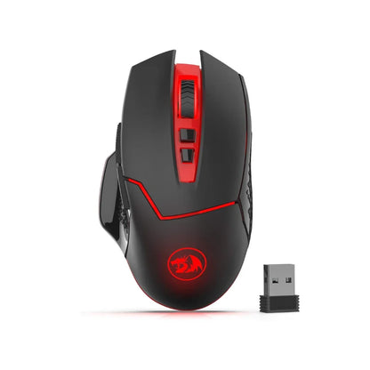 Rato Gaming Sem Fios Redragon M690-1 2.4Ghz com Mudança de DPI, 2 Botões Laterais, 2400 DPI, Design Ergonómico, 8 Botões - Preto