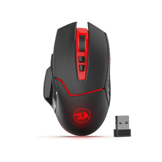 Rato Gaming Sem Fios Redragon M690-1 2.4Ghz com Mudança de DPI, 2 Botões Laterais, 2400 DPI, Design Ergonómico, 8 Botões - Preto