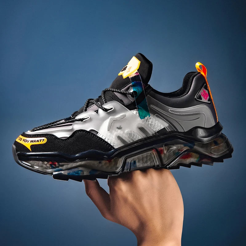Luxury Men's Sneakers Casual Breathable Trainer Race Fashion Loafers Running Shoes for Male Tenis